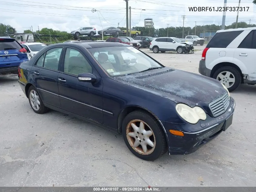 2003 Mercedes-Benz C 240 VIN: WDBRF61J23F337317 Lot: 40418107