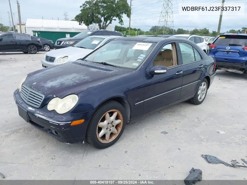 2003 Mercedes-Benz C 240 VIN: WDBRF61J23F337317 Lot: 40418107