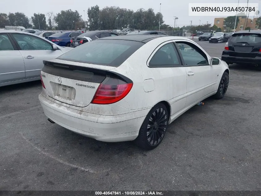 WDBRN40J93A450784 2003 Mercedes-Benz C 230 Kompressor Sport