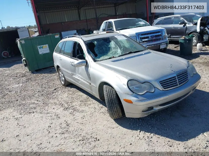 2003 Mercedes-Benz C 320 4Matic VIN: WDBRH84J33F317403 Lot: 40548616