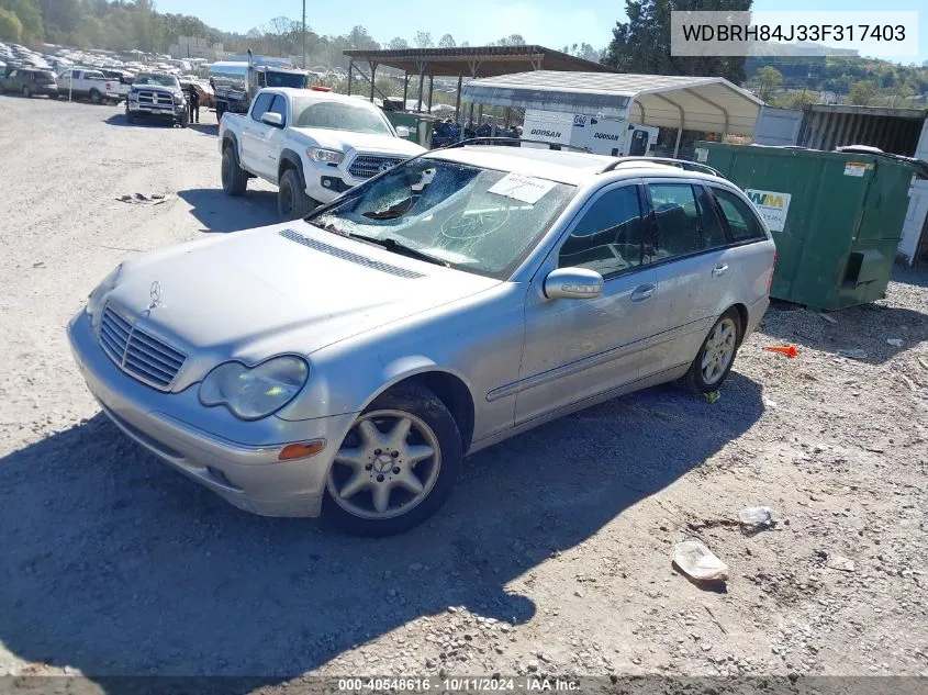 2003 Mercedes-Benz C 320 4Matic VIN: WDBRH84J33F317403 Lot: 40548616