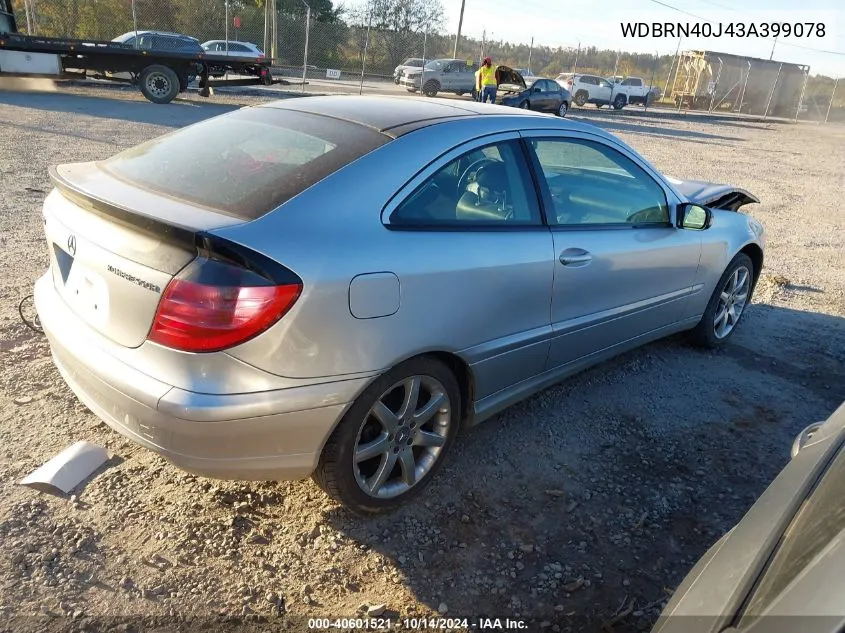 2003 Mercedes-Benz C 230 Kompressor Sport VIN: WDBRN40J43A399078 Lot: 40601521