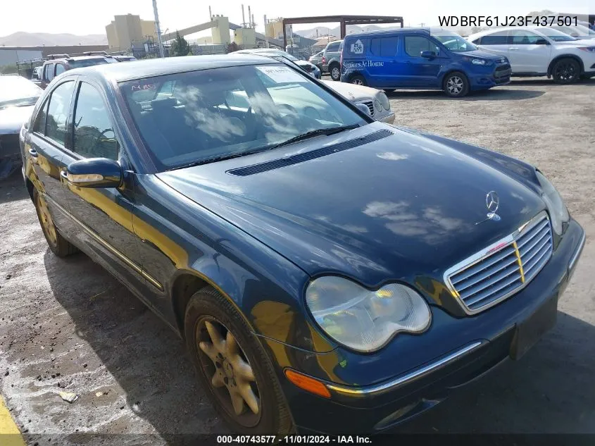 2003 Mercedes-Benz C 240 VIN: WDBRF61J23F437501 Lot: 40743577