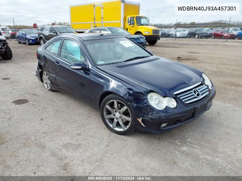 2003 Mercedes-Benz C 230 Kompressor Sport VIN: WDBRN40J93A457301 Lot: 40839325