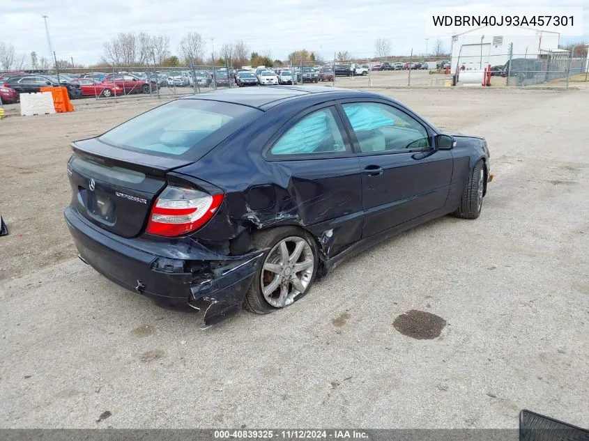 2003 Mercedes-Benz C 230 Kompressor Sport VIN: WDBRN40J93A457301 Lot: 40839325