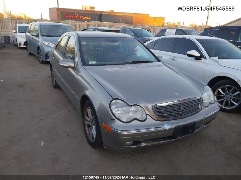 2004 Mercedes-Benz C 240 4Matic VIN: WDBRF81J54F545589 Lot: 12150745