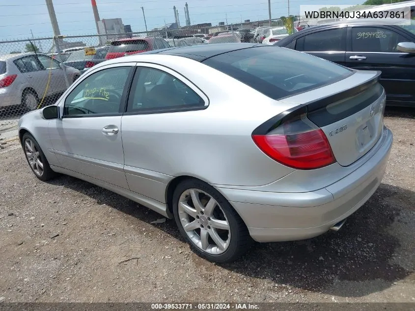 2004 Mercedes-Benz C 230 Kompressor Sport VIN: WDBRN40J34A637861 Lot: 39533771