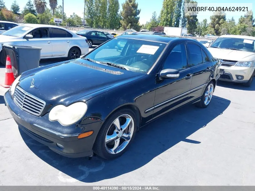 2004 Mercedes-Benz C 230 Kompressor Sport/Sport VIN: WDBRF40J04A624921 Lot: 40114390