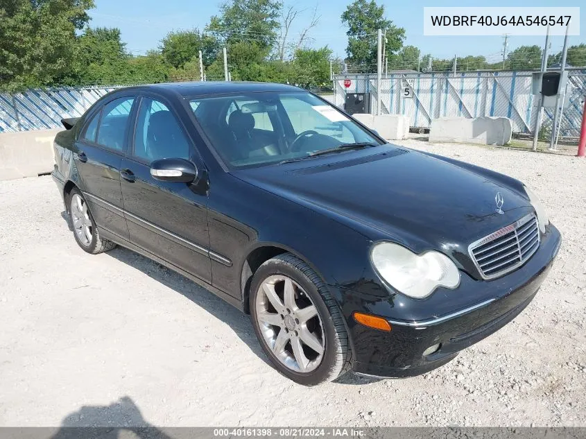 2004 Mercedes-Benz C 230 230K Sport Sedan VIN: WDBRF40J64A546547 Lot: 40161398