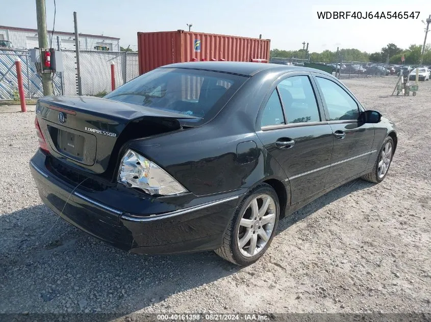 2004 Mercedes-Benz C 230 230K Sport Sedan VIN: WDBRF40J64A546547 Lot: 40161398