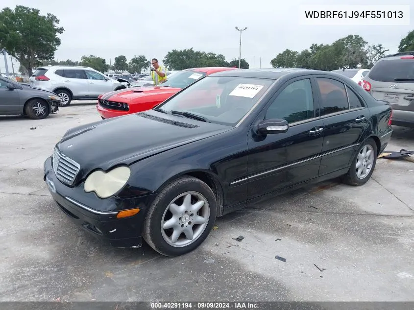 2004 Mercedes-Benz C 240 VIN: WDBRF61J94F551013 Lot: 40291194