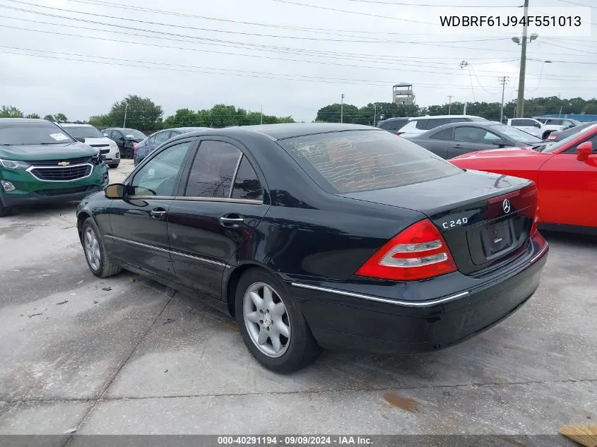 2004 Mercedes-Benz C 240 VIN: WDBRF61J94F551013 Lot: 40291194