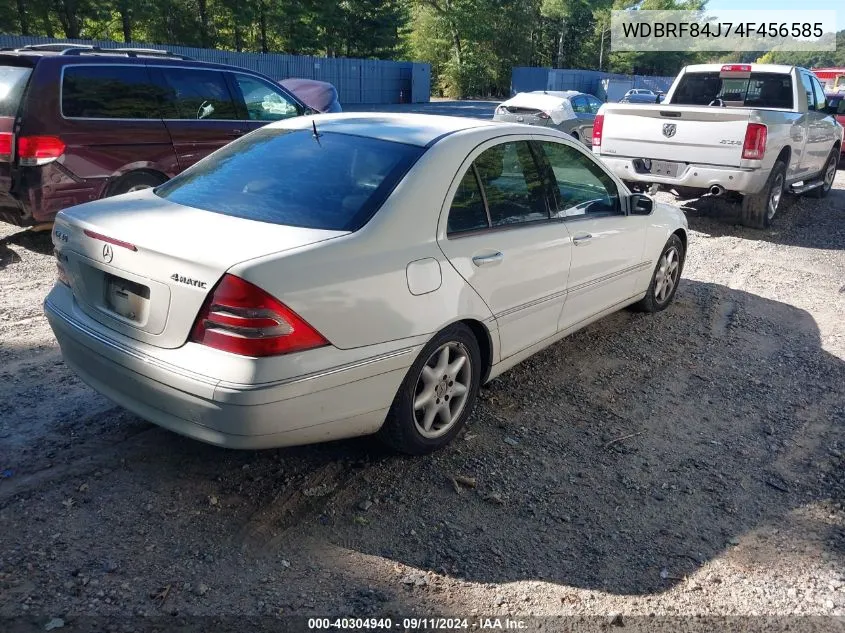 2004 Mercedes-Benz C 320 4Matic VIN: WDBRF84J74F456585 Lot: 40304940