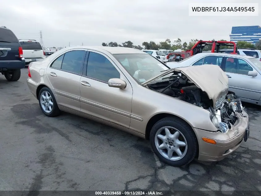 2004 Mercedes-Benz C 240 240 VIN: WDBRF61J34A549545 Lot: 40339458