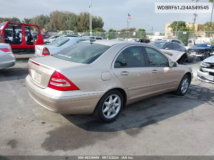 2004 Mercedes-Benz C 240 240 VIN: WDBRF61J34A549545 Lot: 40339458