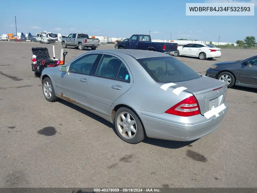 2004 Mercedes-Benz C 320 4Matic VIN: WDBRF84J34F532593 Lot: 40379059