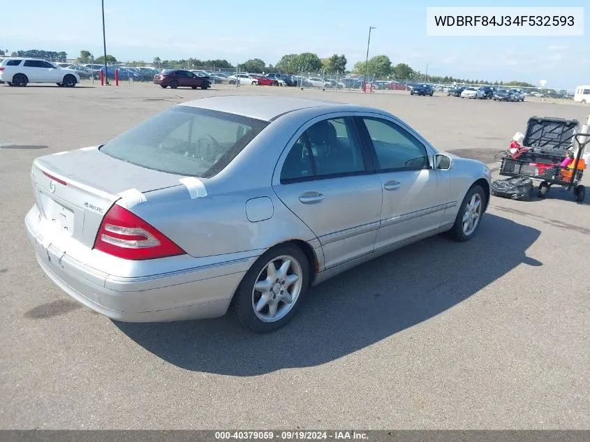 2004 Mercedes-Benz C 320 4Matic VIN: WDBRF84J34F532593 Lot: 40379059