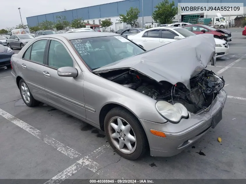 2004 Mercedes-Benz C 240 VIN: WDBRF61J94A552109 Lot: 40385945