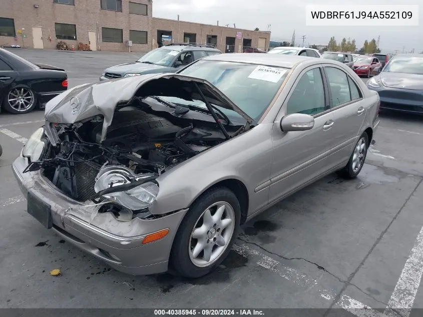 2004 Mercedes-Benz C 240 VIN: WDBRF61J94A552109 Lot: 40385945