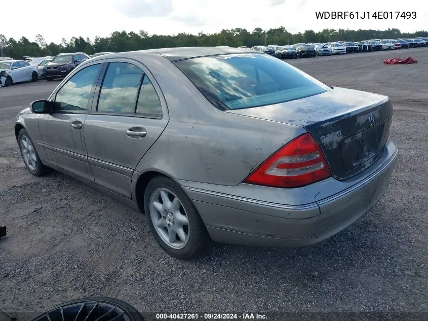 2004 Mercedes-Benz C 240 VIN: WDBRF61J14E017493 Lot: 40427261