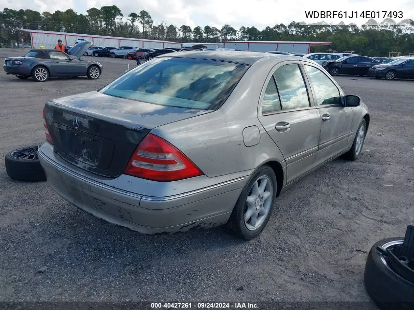 2004 Mercedes-Benz C 240 VIN: WDBRF61J14E017493 Lot: 40427261