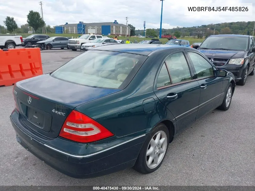 2004 Mercedes-Benz C 320 4Matic VIN: WDBRF84J54F485826 Lot: 40475430