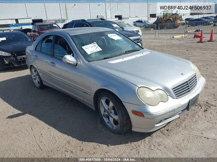 2004 Mercedes-Benz C 230 Kompressor Sport/Sport VIN: WDBRF40J24F506937 Lot: 40517850