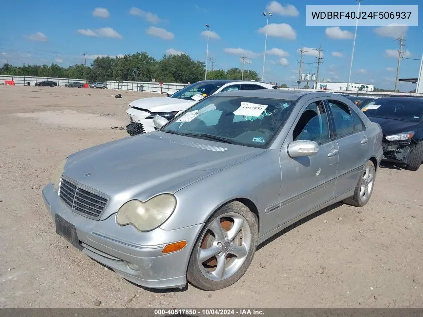 2004 Mercedes-Benz C 230 Kompressor Sport/Sport VIN: WDBRF40J24F506937 Lot: 40517850