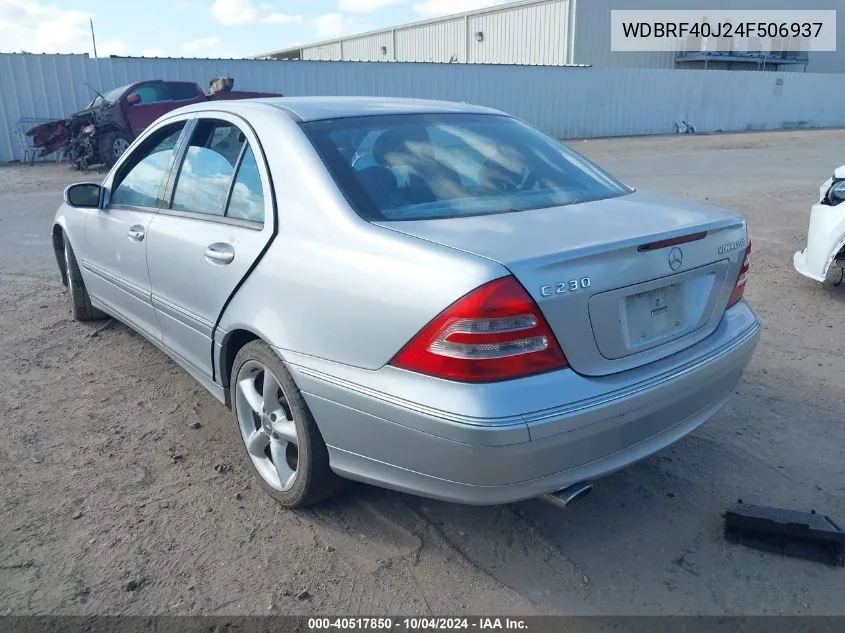 2004 Mercedes-Benz C 230 Kompressor Sport/Sport VIN: WDBRF40J24F506937 Lot: 40517850