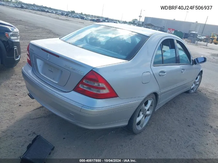 2004 Mercedes-Benz C 230 Kompressor Sport/Sport VIN: WDBRF40J24F506937 Lot: 40517850