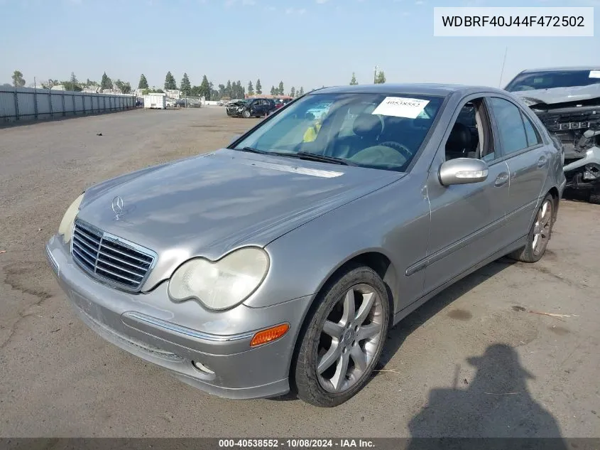 2004 Mercedes-Benz C 230 Kompressor Sport/Sport VIN: WDBRF40J44F472502 Lot: 40538552