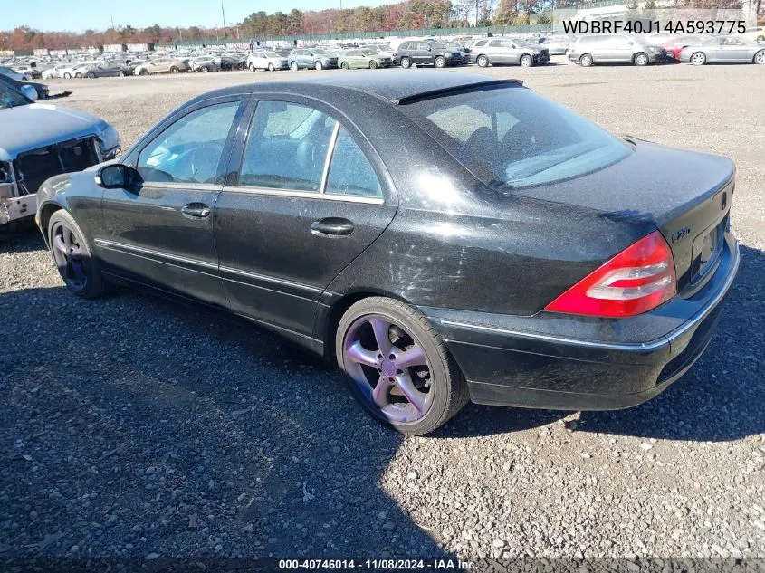 2004 Mercedes-Benz C-Class 1.8L/Sport VIN: WDBRF40J14A593775 Lot: 40746014