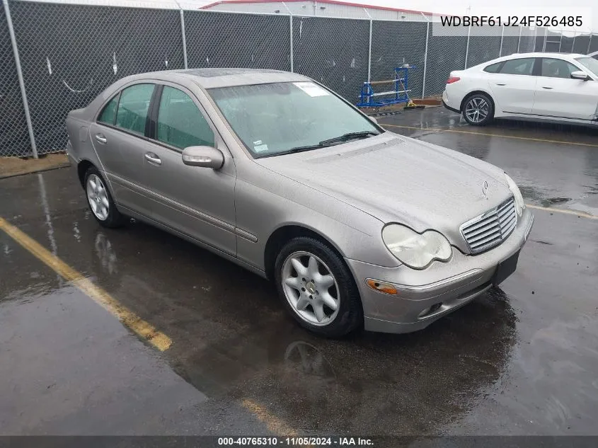 2004 Mercedes-Benz C 240 VIN: WDBRF61J24F526485 Lot: 40765310