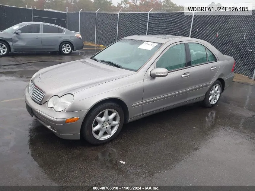 2004 Mercedes-Benz C 240 VIN: WDBRF61J24F526485 Lot: 40765310