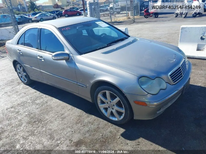 2004 Mercedes-Benz C-Class 1.8L/Sport VIN: WDBRF40J54F454249 Lot: 40775916