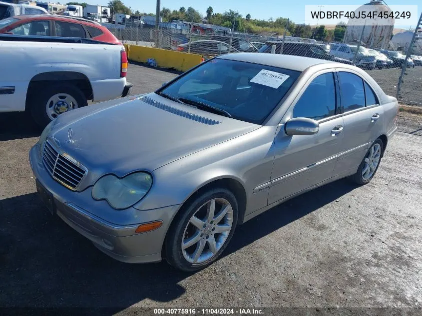 2004 Mercedes-Benz C-Class 1.8L/Sport VIN: WDBRF40J54F454249 Lot: 40775916