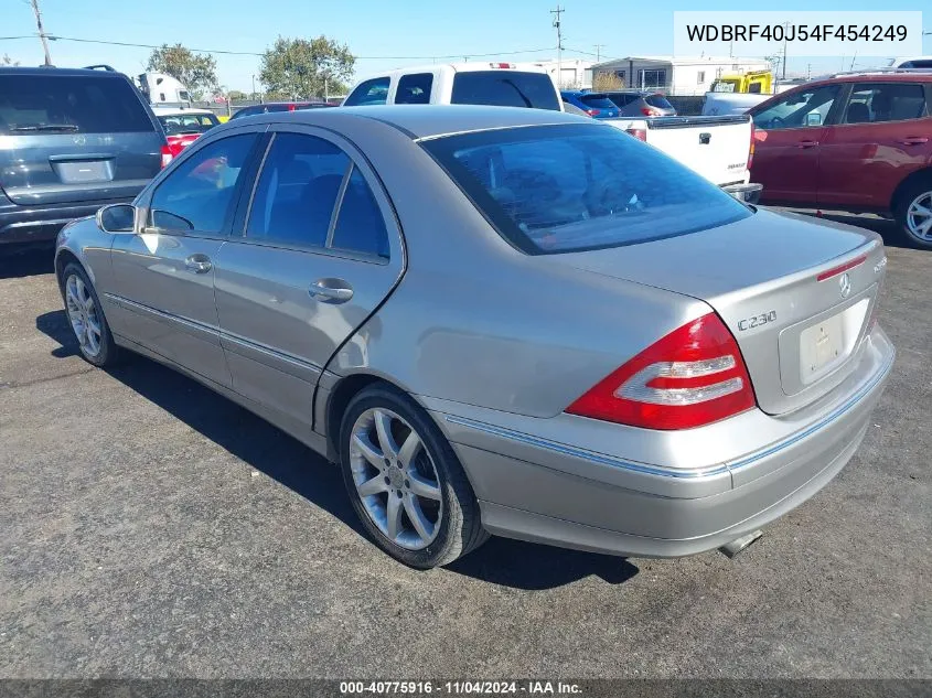 2004 Mercedes-Benz C-Class 1.8L/Sport VIN: WDBRF40J54F454249 Lot: 40775916