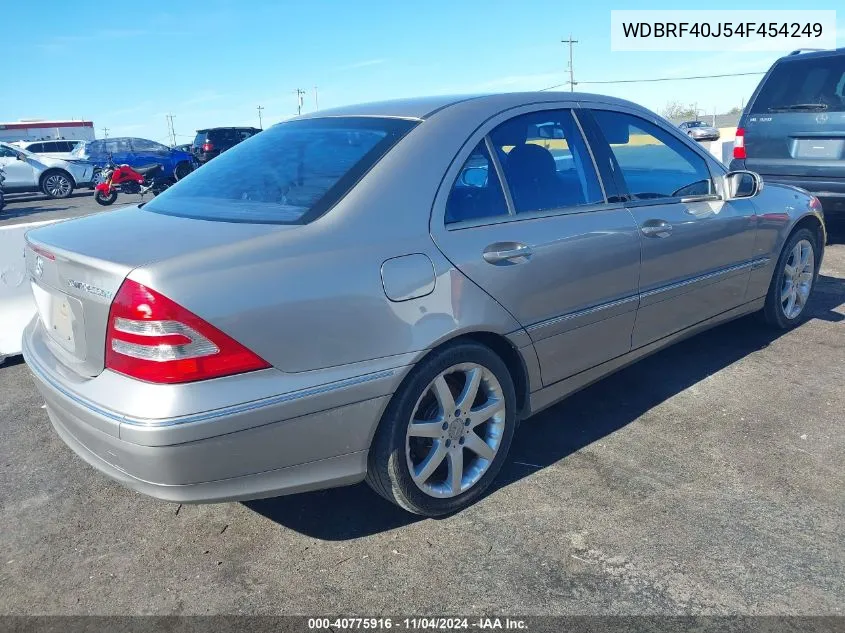 2004 Mercedes-Benz C-Class 1.8L/Sport VIN: WDBRF40J54F454249 Lot: 40775916