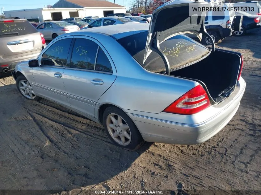 2004 Mercedes-Benz C 320 4Matic VIN: WDBRF84J74F515313 Lot: 40814014