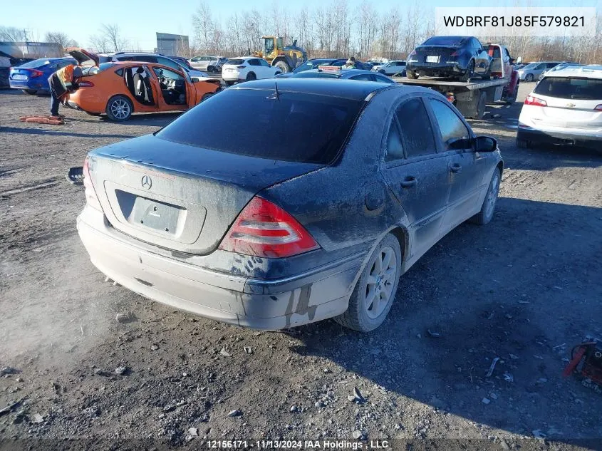 2005 Mercedes-Benz C-Class VIN: WDBRF81J85F579821 Lot: 12156171