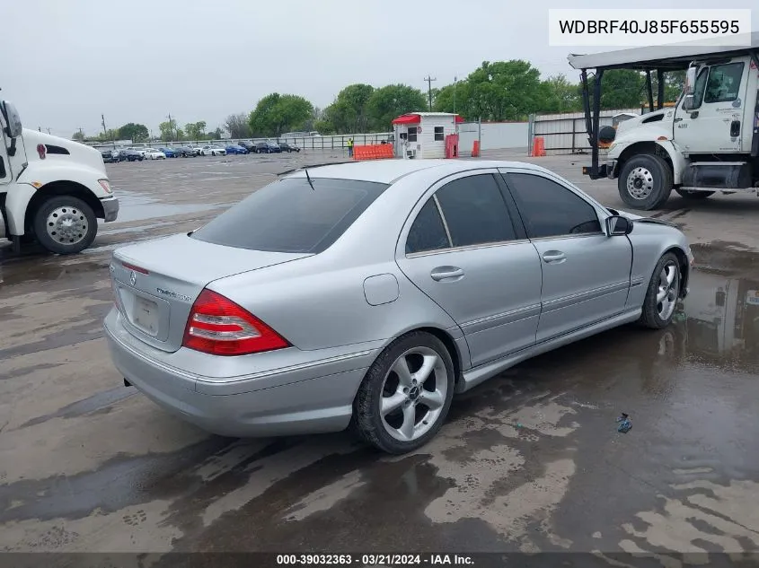 2005 Mercedes-Benz C 230 Kompressor Sport VIN: WDBRF40J85F655595 Lot: 39032363