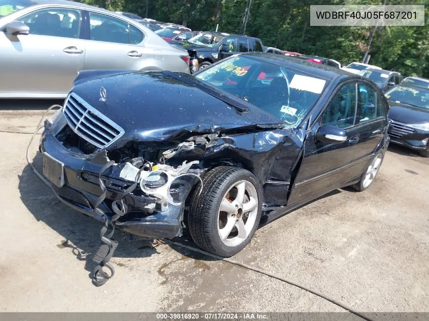 2005 Mercedes-Benz C 230 Kompressor Sport VIN: WDBRF40J05F687201 Lot: 39816920