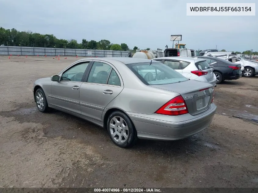 2005 Mercedes-Benz C 320 Luxury 4Matic VIN: WDBRF84J55F663154 Lot: 40074966