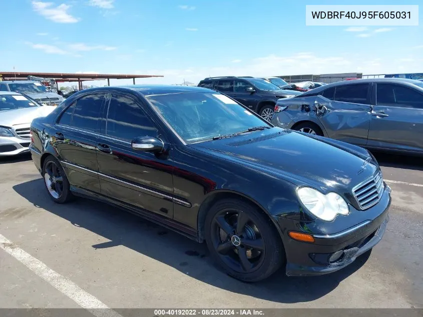 2005 Mercedes-Benz C 230 Kompressor Sport VIN: WDBRF40J95F605031 Lot: 40192022