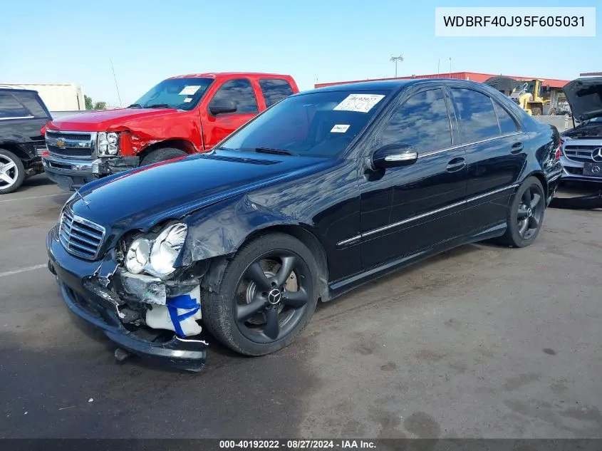 2005 Mercedes-Benz C 230 Kompressor Sport VIN: WDBRF40J95F605031 Lot: 40192022