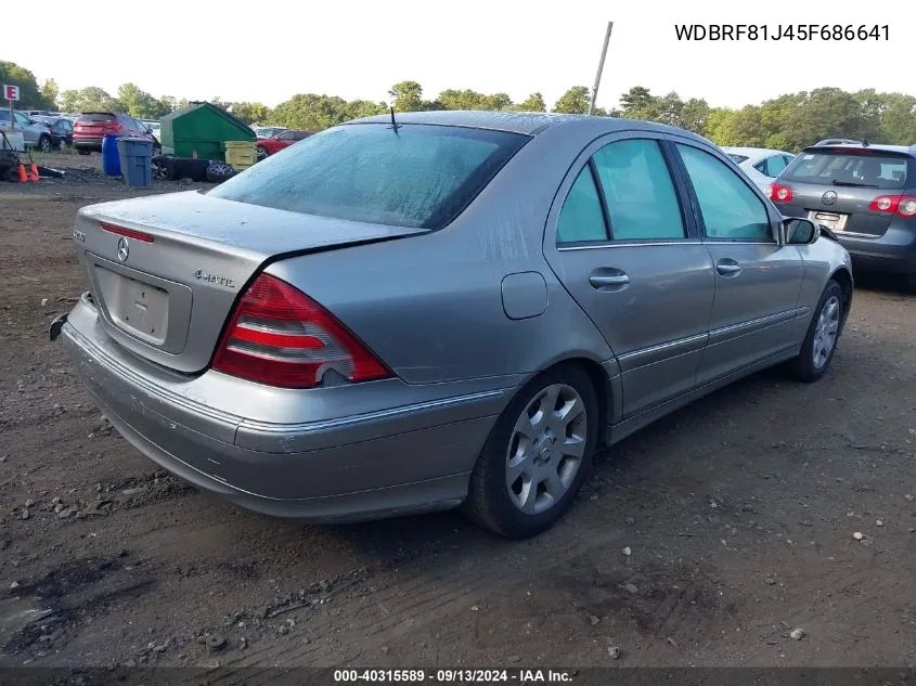 2005 Mercedes-Benz C 240 4Matic VIN: WDBRF81J45F686641 Lot: 40315589