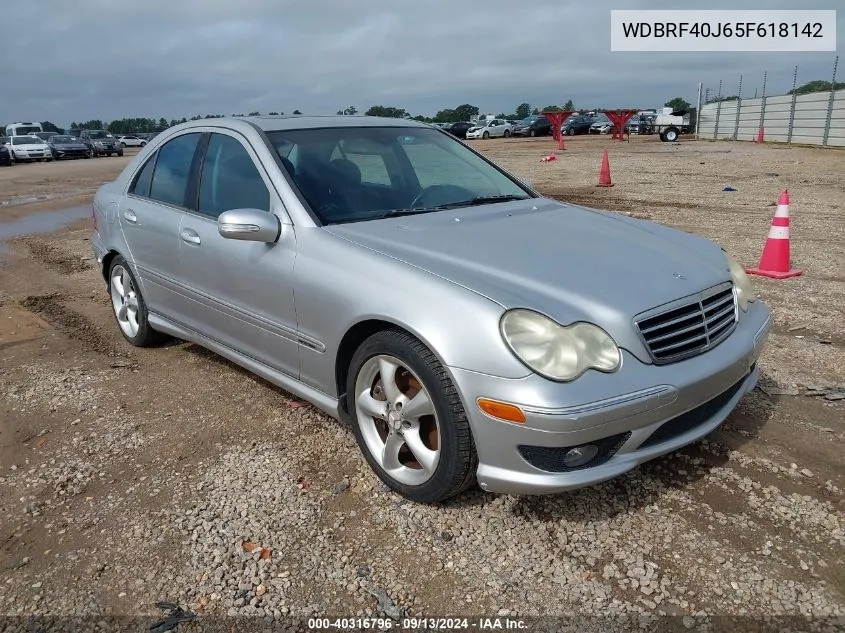 2005 Mercedes-Benz C 230 Kompressor Sport VIN: WDBRF40J65F618142 Lot: 40316796