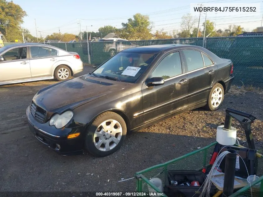 2005 Mercedes-Benz C 320 Luxury 4Matic VIN: WDBRF84J75F615252 Lot: 40319087