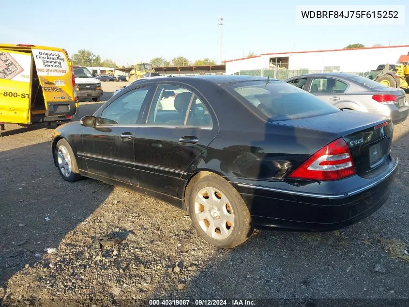 2005 Mercedes-Benz C 320 Luxury 4Matic VIN: WDBRF84J75F615252 Lot: 40319087