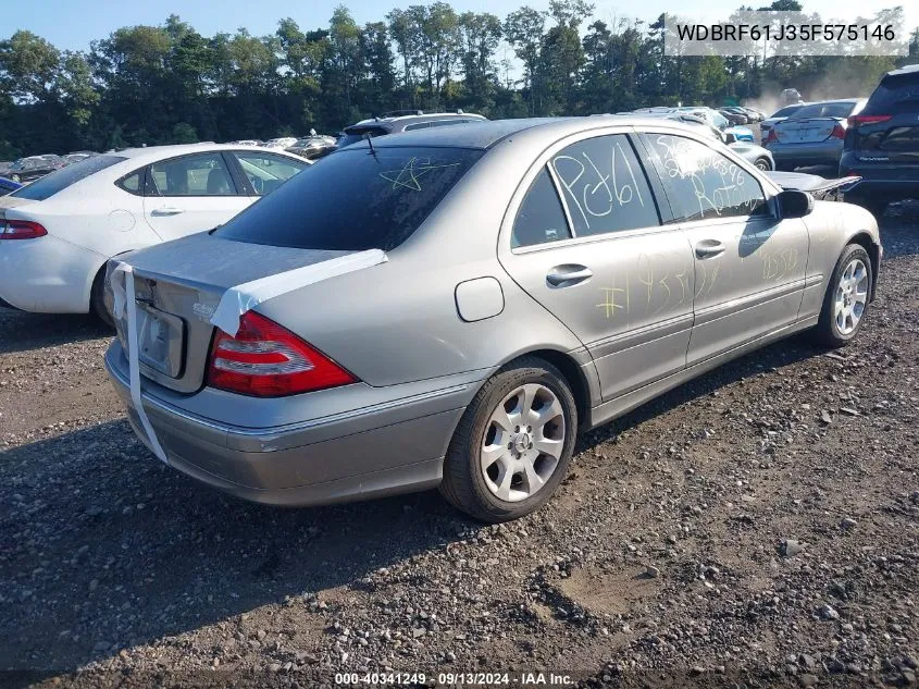 2005 Mercedes-Benz C 240 Luxury VIN: WDBRF61J35F575146 Lot: 40341249